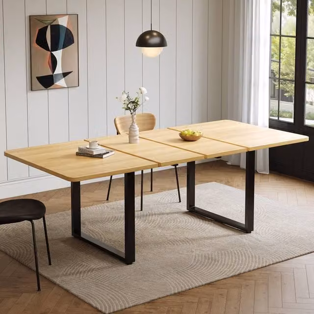 BTM Extendable Rectangular Oak Dining Table in Light Oak – 1