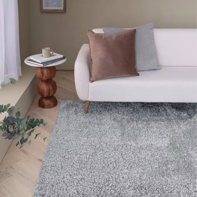FurnitureboxUK Selby Shaggy Rug in Silver Grey, W: 230 cm, D: 160 cm