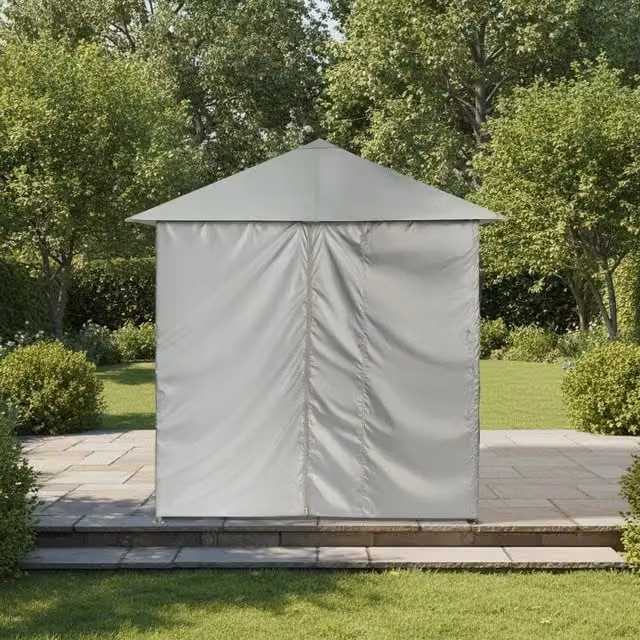 OHS Water Resistant Hip Roof Gazebo with Curtains, Grey