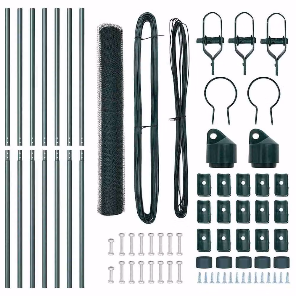 Berkfield Home Hexagon Steel Fence, Green, 4 x 10 m – 3