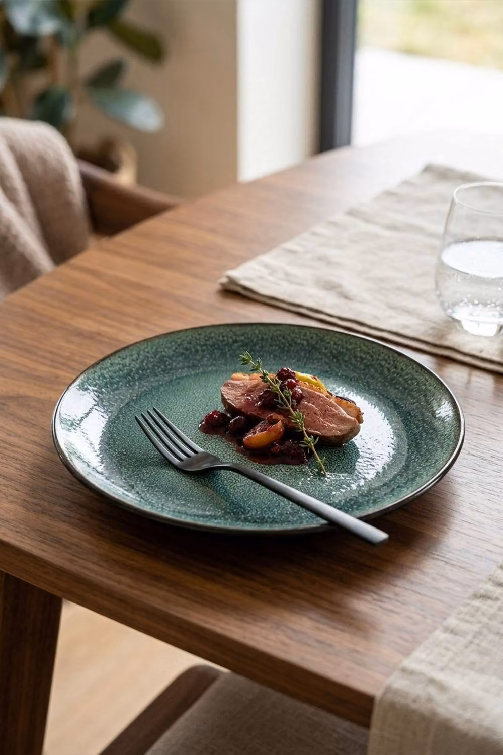 Scandi Home Rivah Green Stoneware Side Plates Set of 4, Diameter: 20 cm – 2