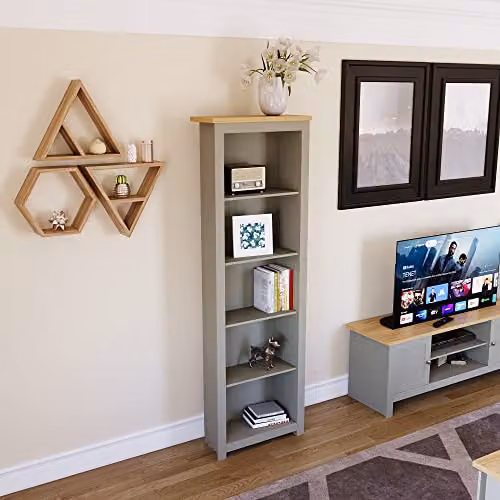 Vida Designs Arlington 5 Tier Modern Grey MDF Bookcase – 3