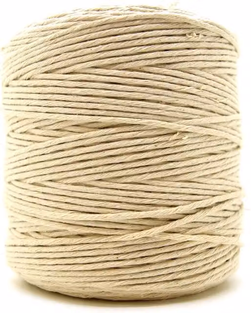 SolaDirect Premium Red Macrame Cord Twine, Natural Cotton Craft Rope, Sandy Beige, Diameter: 3 mm, Reel Diameter: 200 mm