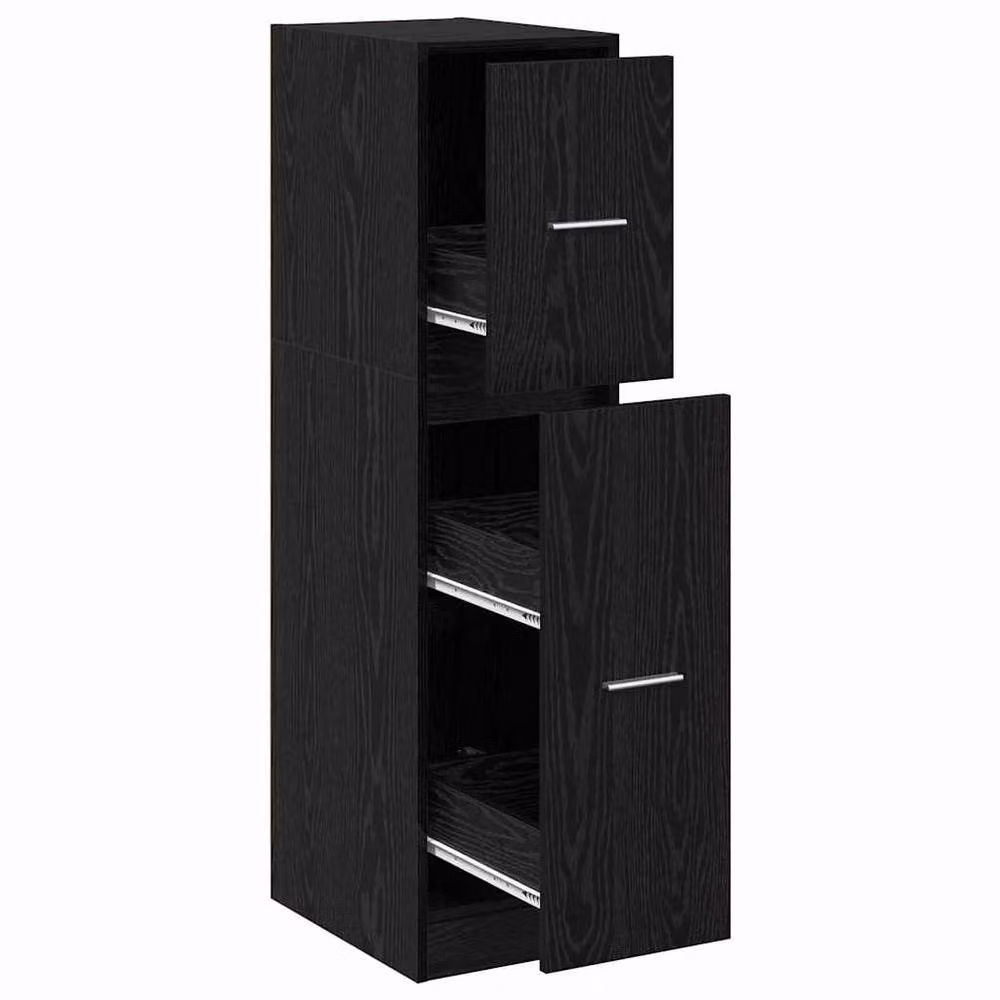 Berkfield Home Modern Apothecary Cabinet in Black Oak, W/D/H: 30 x 41 x 118 cm – 3