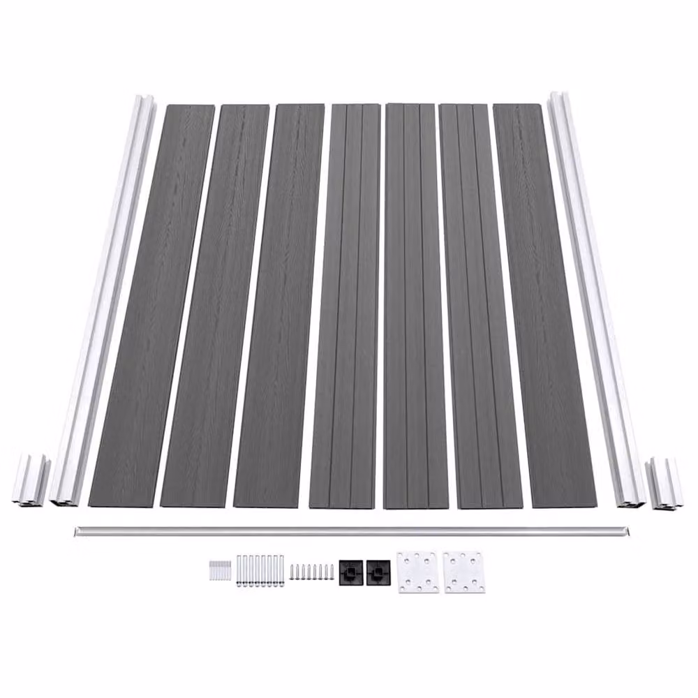 Berkfield Grey WPC Garden Fence Panel, W: 180 cm, H: 186 cm – 4