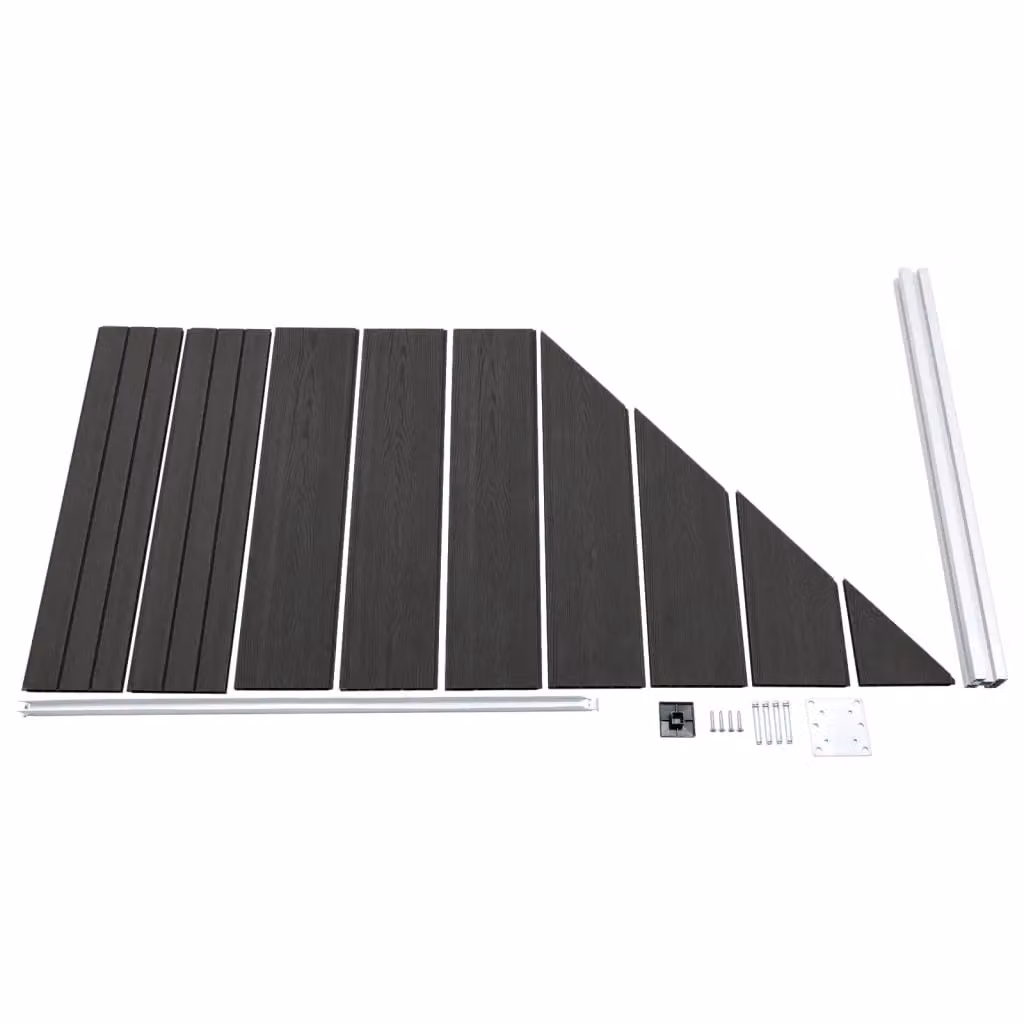 Berkfield Home Grey WPC Fence Panel W: 95 cm, H: 105-180 cm – 3