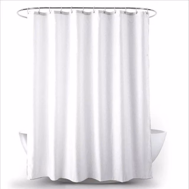 Kelvenix Waterproof and Mould Resistant Polyester Shower Curtain in White, W: 100 cm, H: 180 cm