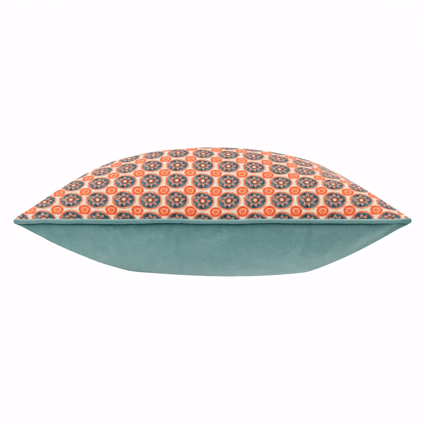 Wylder Tropics Onika Blue Velvet Square Geometric Cushion, W/D/H: 50 x 50 x 50 cm – 3