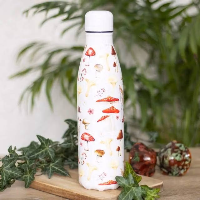Uniqueful Multicolour All Over Mushroom Print Metal Water Bottle, 100ml – 1