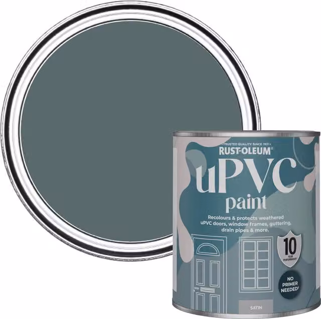 Rust-Oleum UPVC Paint in Satin Finish, Deep Sea Blue and Green, 0.75 l