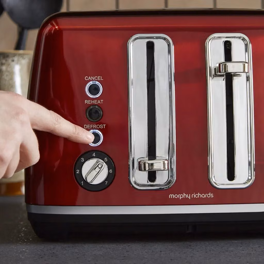 Morphy Richards Accents 4 Slice Toaster in Metallic Purple and Red – 5