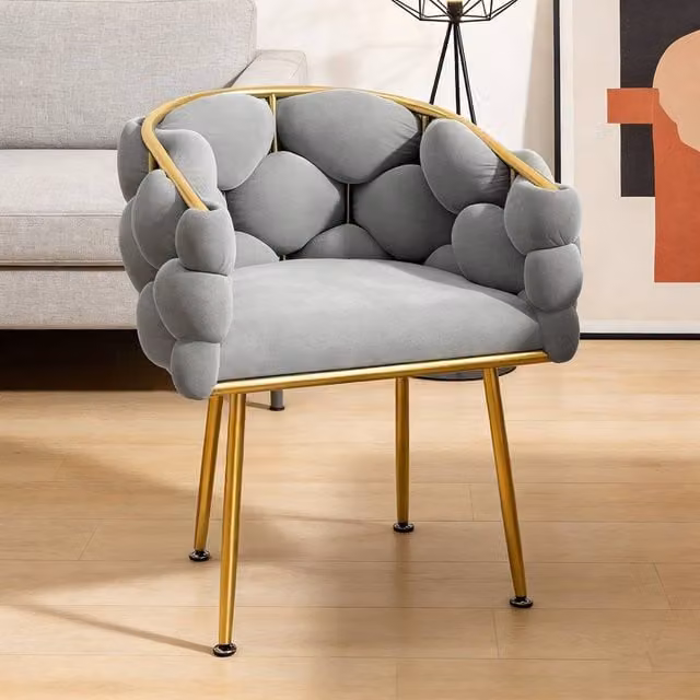 Ventryn Modern Single Backrest Accent Chair with Armrests in Grey