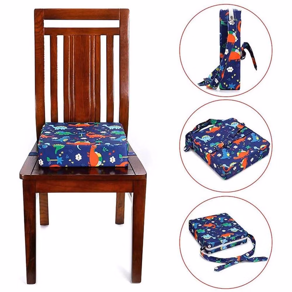 SPETLEK Dinosaur Highchair Seat Cushion with Removable Cover, Blue and White, W: 100 cm x D: 190 cm – 3