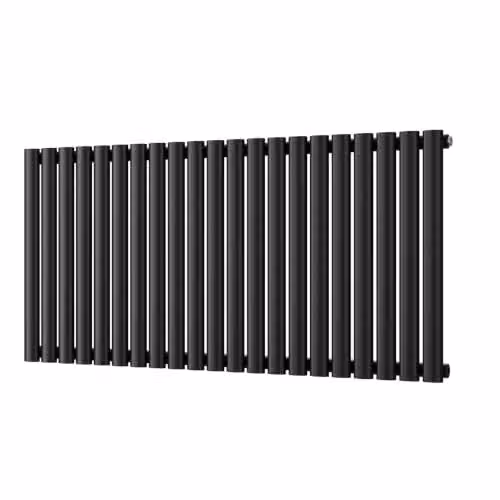 UK Radiators Omeara Black Elliptical Tube Horizontal Designer Radiator W: 121.8 cm, H: 60 cm – 2