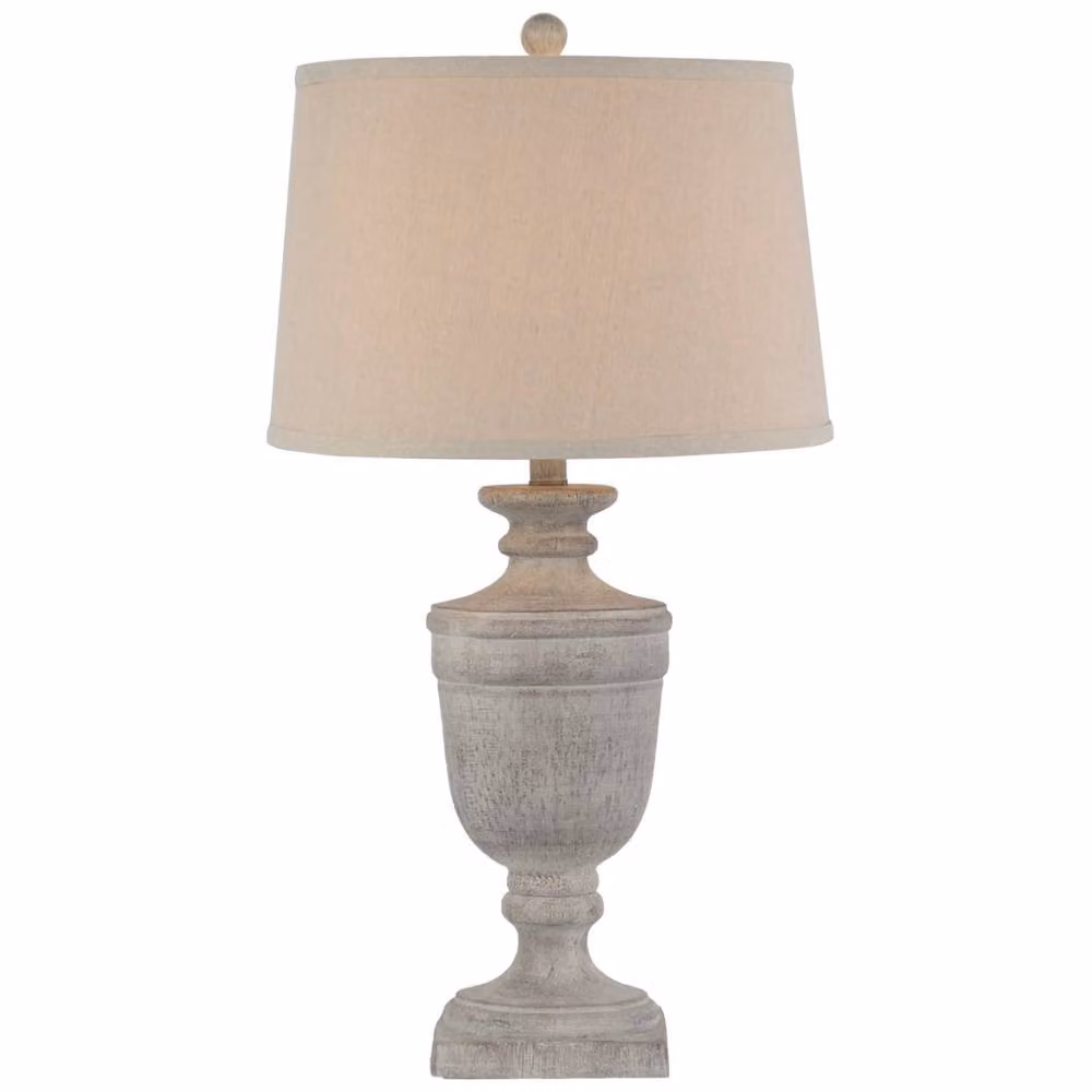Wyld Haus Baroville Grey Ages Table Lamp with Beige Fabric Shade – 2