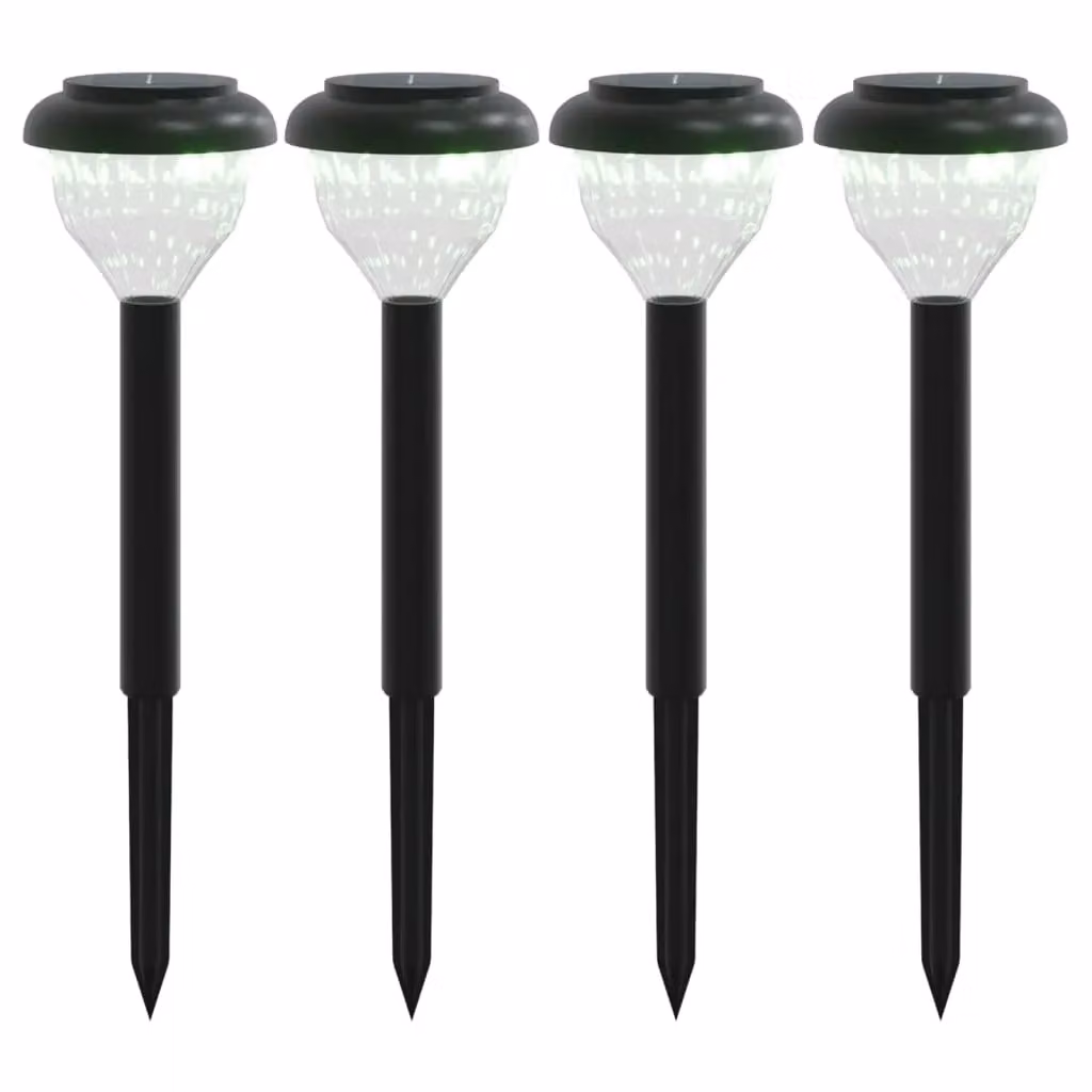 Berkfield Home Solar Pathway Lights with Ground Spikes, 4 Pack, Black, Warm White and RGB Colour Changing – 2