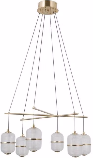 Netlighting Alani Multi Arm Pendant Ceiling Light in Gold/Brass with 6x LED Warm White 3000K