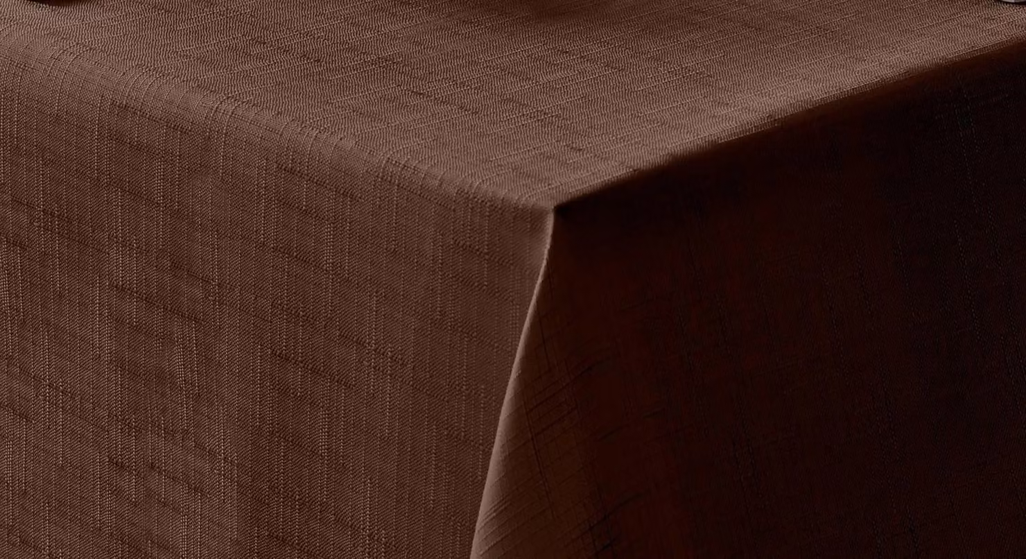 Luxury Living Round Linen-Look Tablecloth in Brown, Diameter: 180 cm – 2