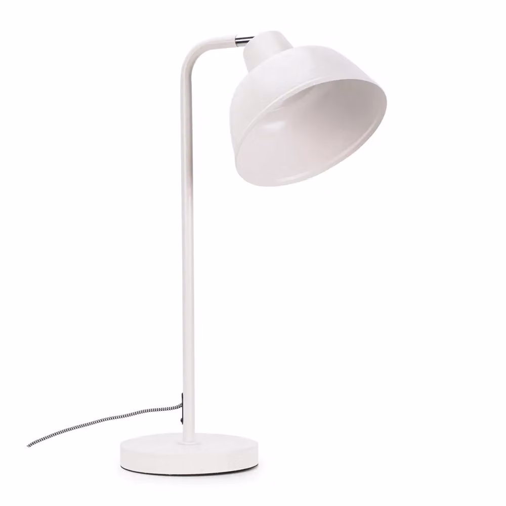 ValueLights Morris Retro Mid-Century Metal Dome Desk Lamp in White with LED Bulb – 2