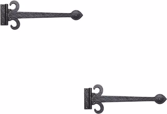 Loops Ornate Sword T Hinge Black Antique, 2 Pairs, 30.5 cm