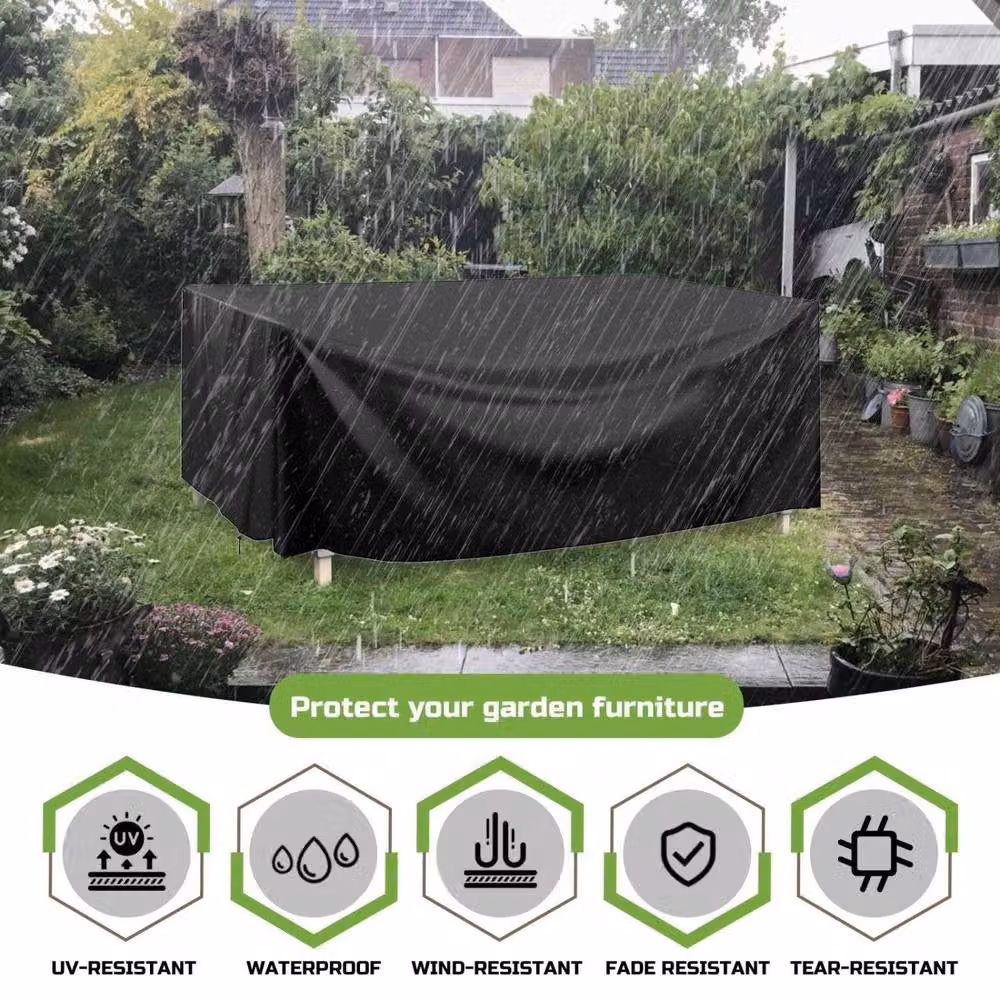 Gartistgo Waterproof Garden Furniture Cover in Black Oxford Fabric, W: 250 cm x D: 200 cm – 2