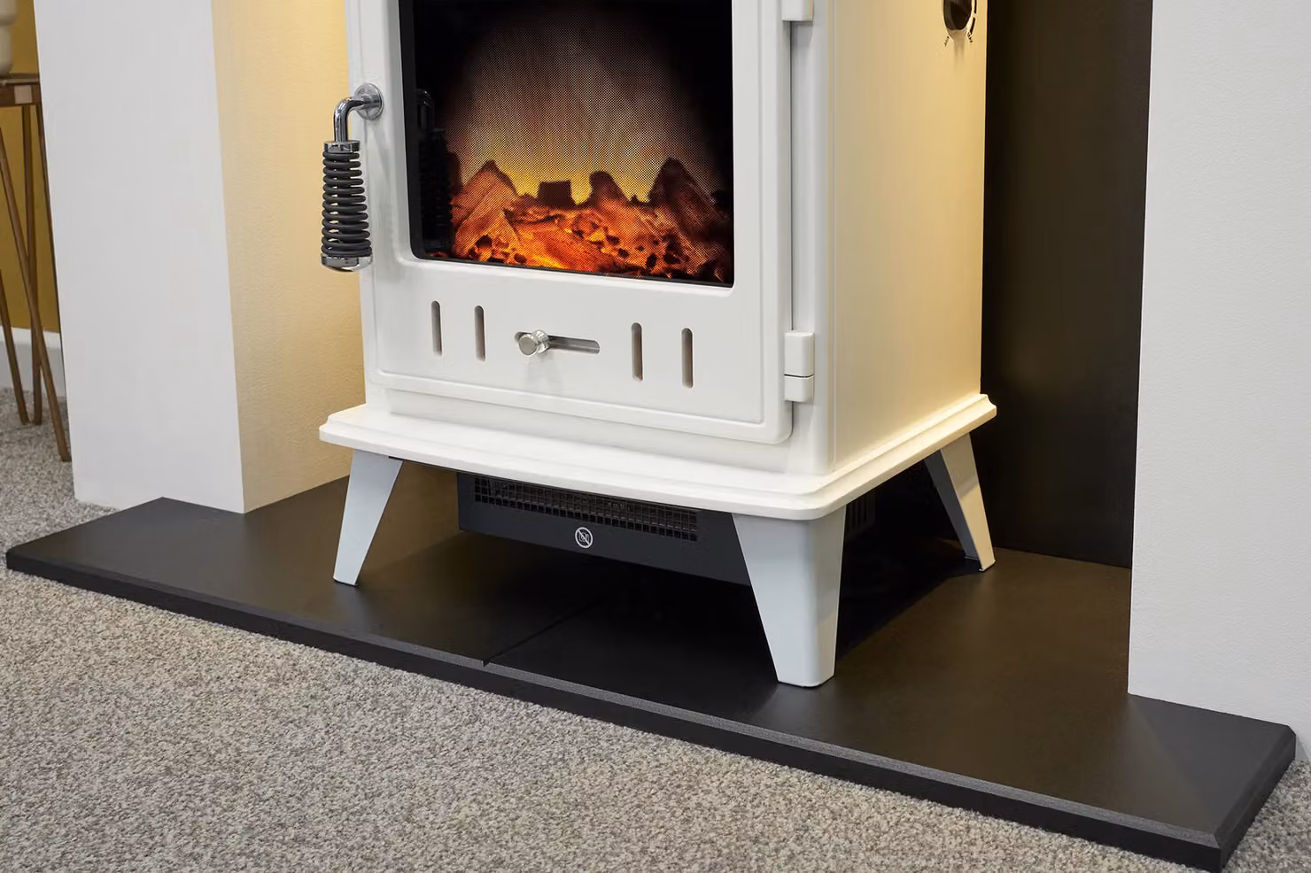 Acantha Fires & Fireplaces Pre-Built Media Wall 1 with Aviemore Electric Stove in White, H 225 cm x W 180 cm x D 43.3 cm – 4