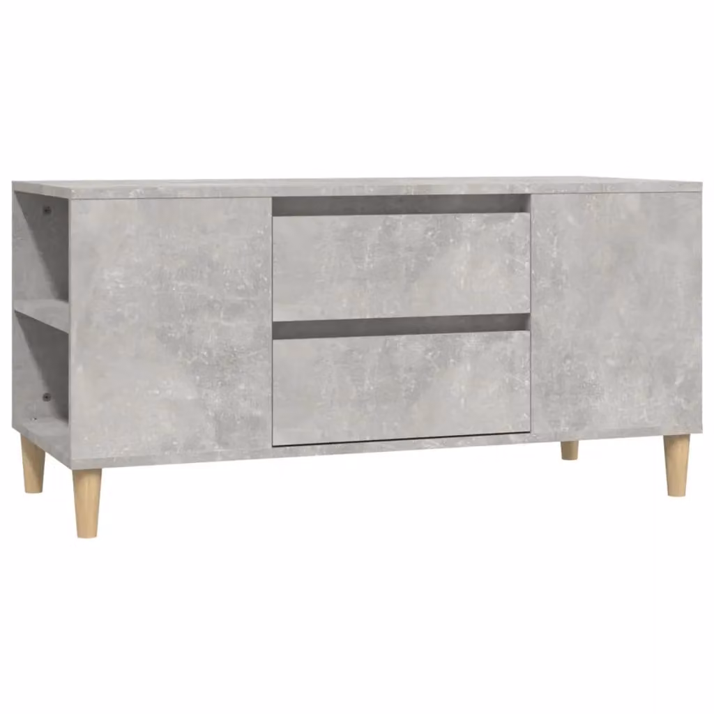 Berkfield Home Scandinavian TV Cabinet in Concrete Grey, W/D/H: 102 x 44.5 x 50 cm – 2