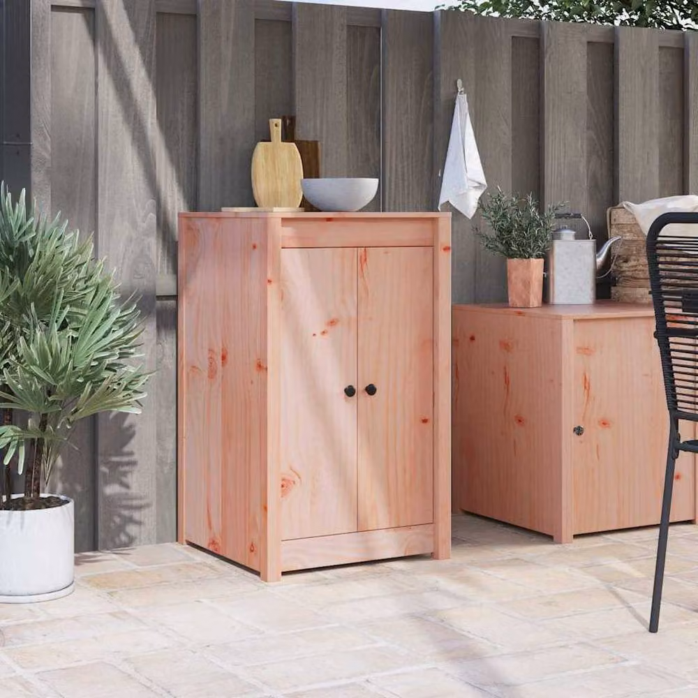 Berkfield Home Outdoor Kitchen Doors in Solid Wood, Light Tan, W/D/H: 50 x 9 x 82 cm – 2