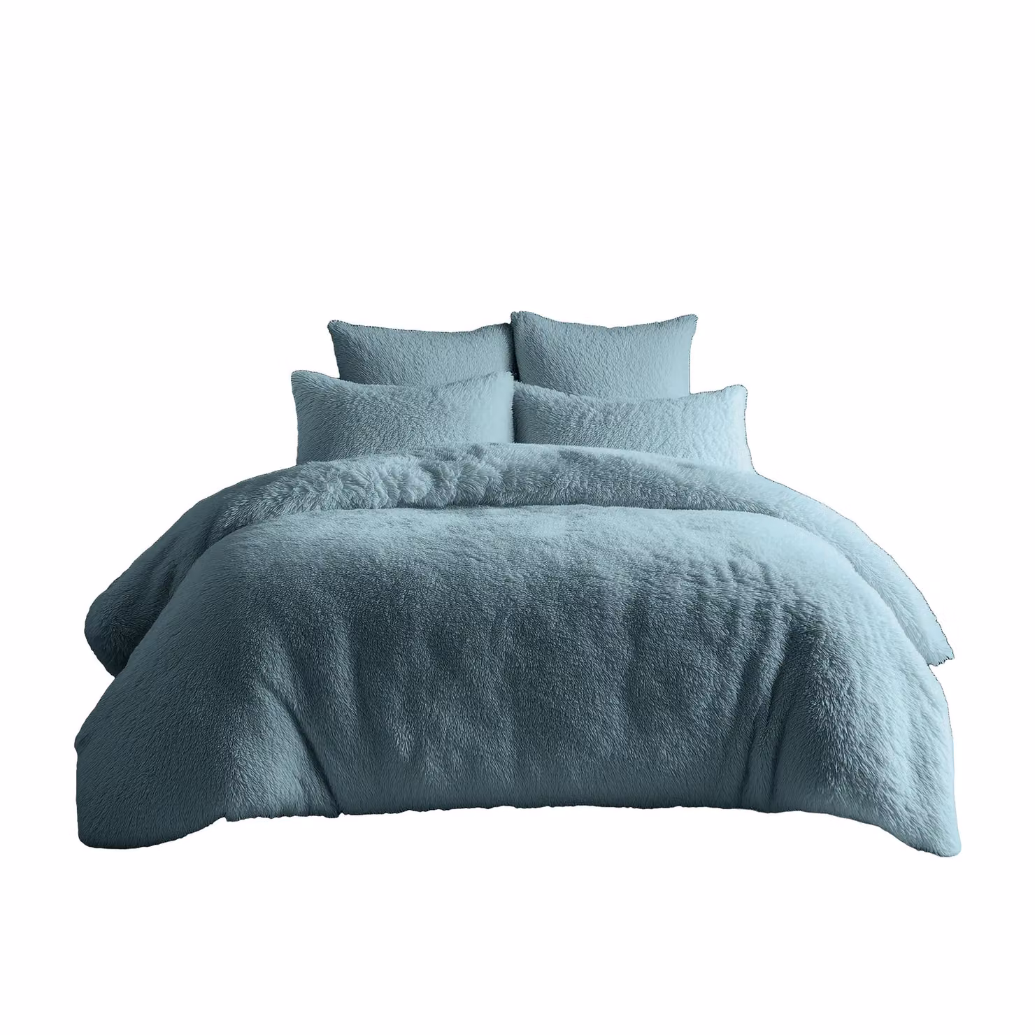 Home Sweet Home UK Teddy Bear Fleece Duvet Cover and Pillowcase Set in Blue, Super King (Duvet: 200 x 200 cm, Pillowcase: 50 x 75 cm) – 2