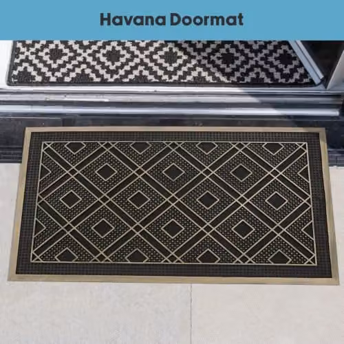 JVL Havana Black Rubber Pin Doormat, W: 45 cm, L: 75 cm – 6