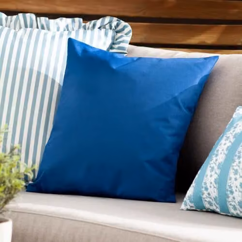 Furn Wrap Plain Square Outdoor Cushion in Blue, W/D/H: 43 x 43 x 43 cm – 4