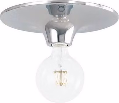 Netlighting Vesevus Simple Chrome Ceiling Lamp with E27 Socket and Silver Glass Dome