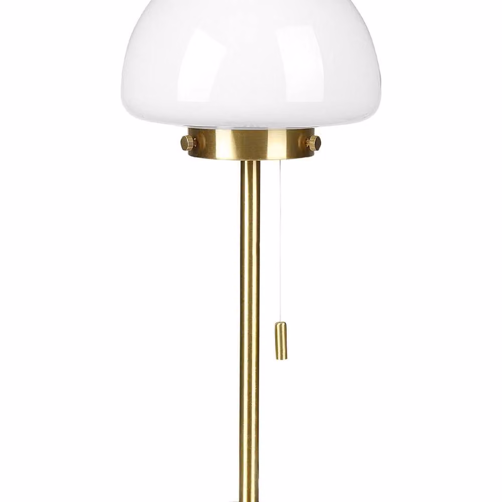 Wyld and Coco Minimalist Table Lamp with White Glass Dome Shade and Gold Metal Base – 2