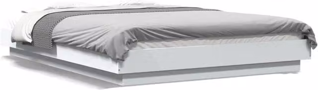Berkfield Home Modern White Glossy Bed Frame W/D/H: 140 x 200 cm