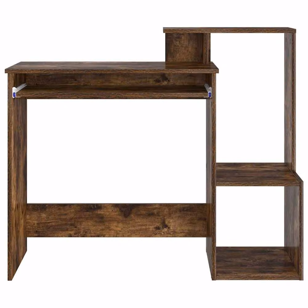 Berkfield Home Smoked Oak Computer Desk in Brown – 5