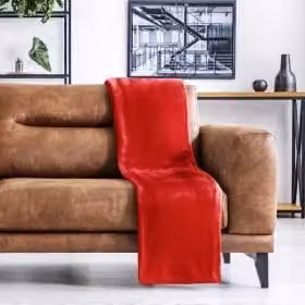 New Edge Blinds Plush Collection Flannel Fleece Super Soft Throw in Red, W/D/H: 127 x 152 cm – 5