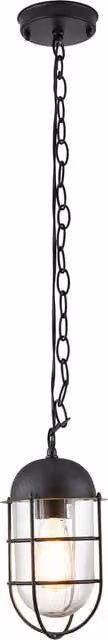 Kitron Cage Ceiling Light Pendant in Black with Height Adjustment