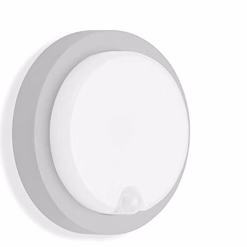 Telefunken LED Outdoor Wall Light with Motion and Dusk Sensor, Silver, Diameter: 17 cm