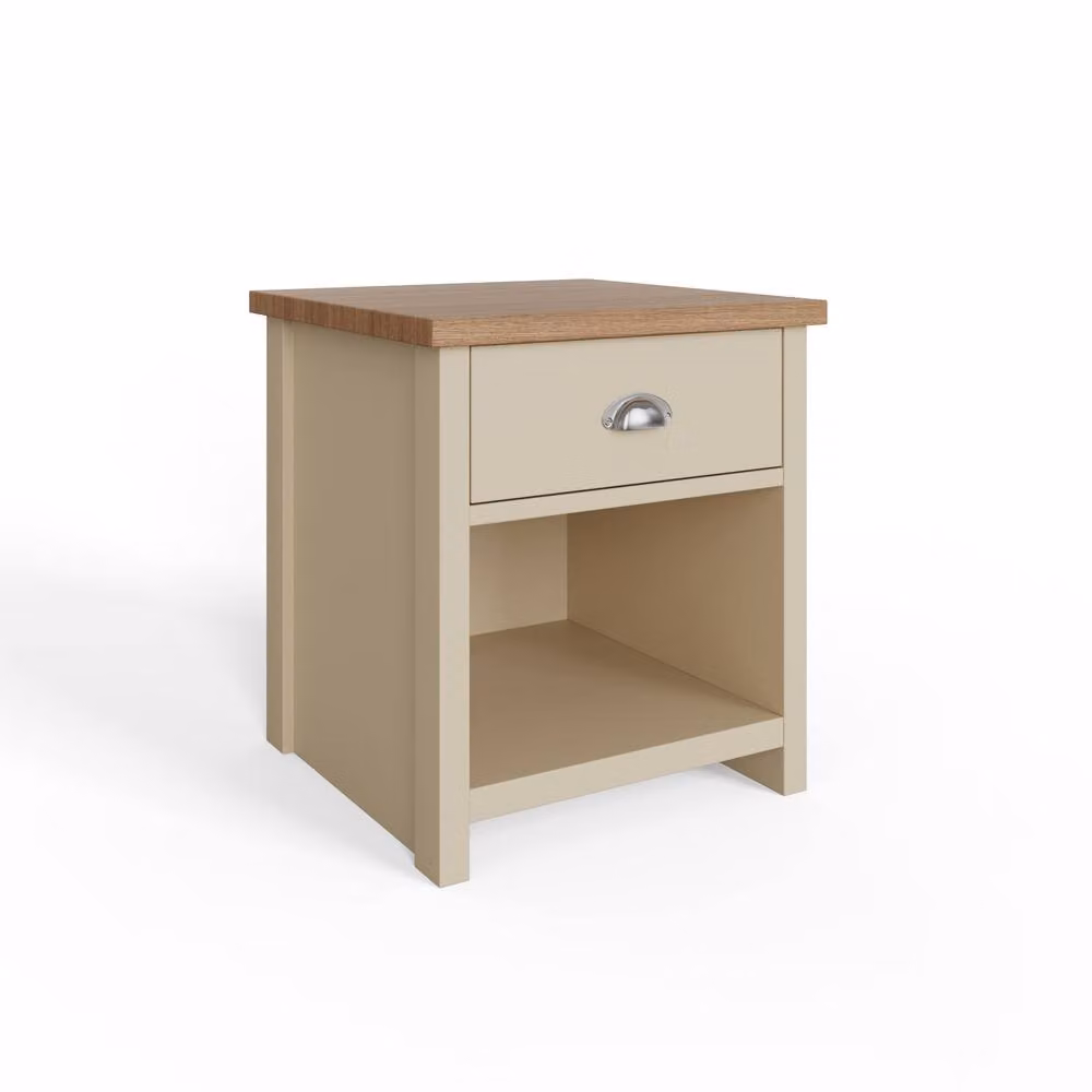 GFW Lancaster Lamp Table in Oak and Grey – 3
