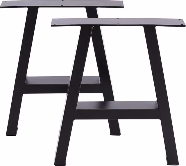 Living and Home Set of 2 Heavy Duty Matt Black Steel Furniture Legs