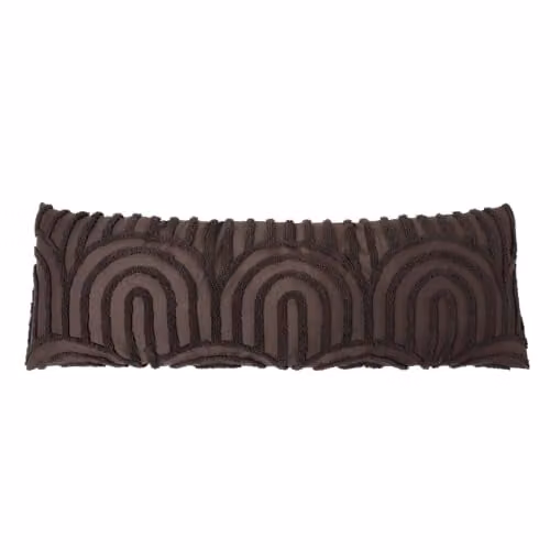 OHS Tufted Arches Bolster Pillow in Brown – 1