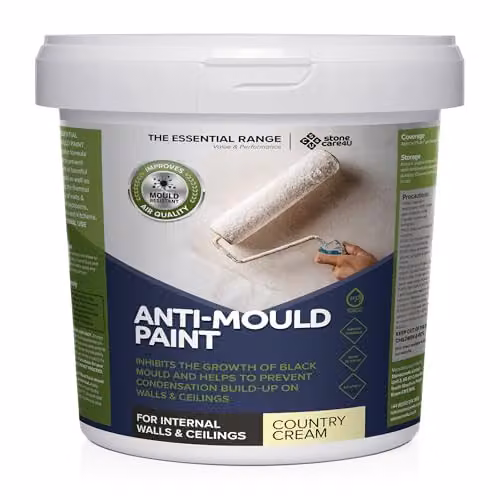 Stonecare4u Anti Mould Paint in Country Cream, 2.5 Litre, for Walls and Ceilings