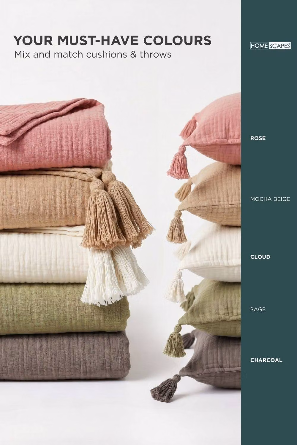 Homescapes Muslin Cotton Throw Blanket, Beige, W/D/H: 127 x 180 cm – 4