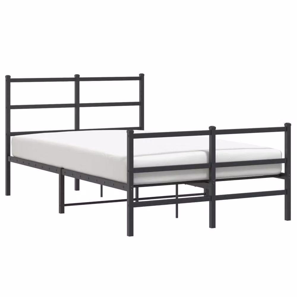 Berkfield Home Metal Bed Frame with Footboard, Black, W/D/H: 120 x 190 cm – 2