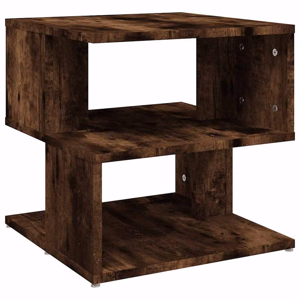 Berkfield Home Smoked Oak Side Table in Brown, W/D/H: 40 x 40 x 40 cm – 2