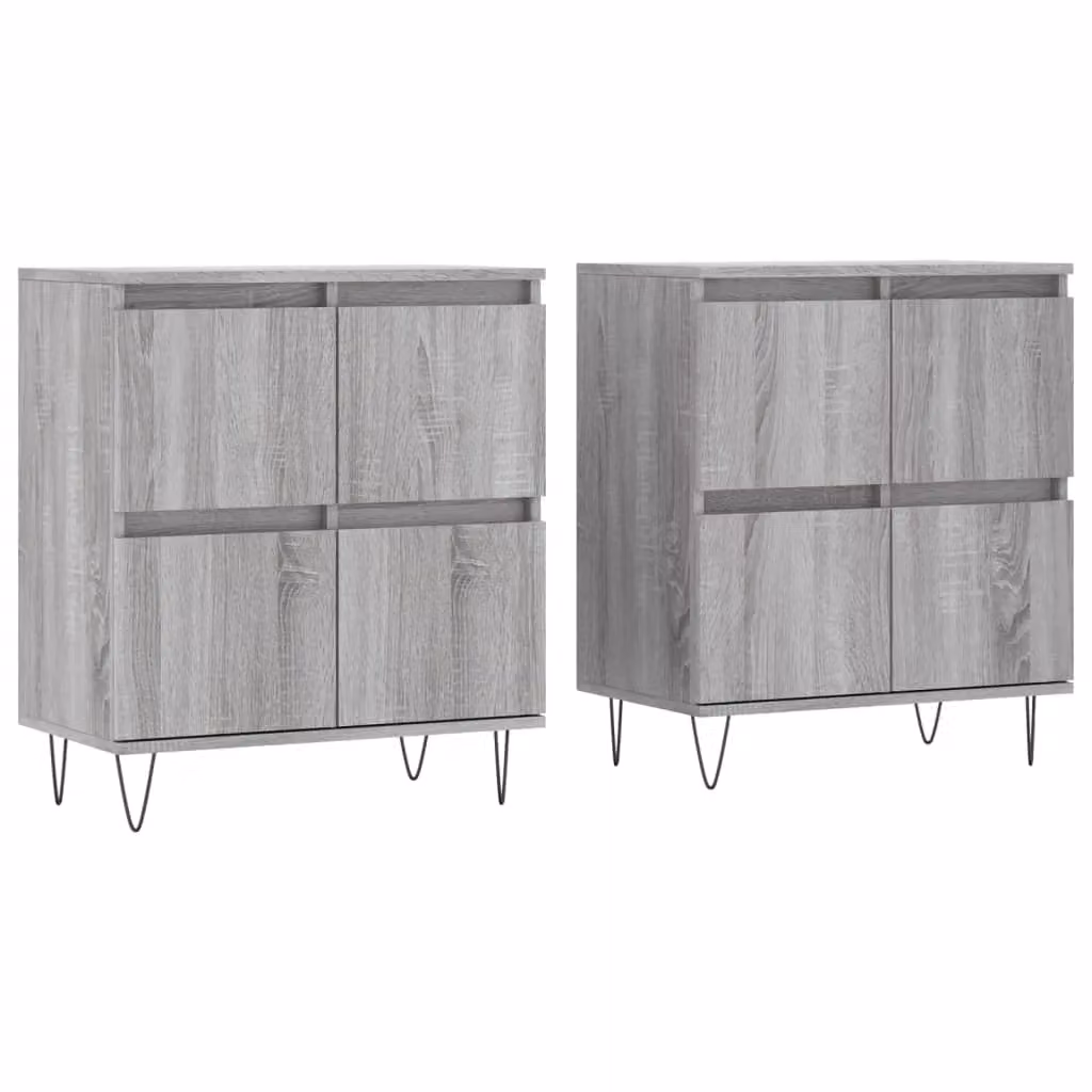 Berkfield Home Set of 2 Grey Sonoma Sideboards in Matt MDF – 2