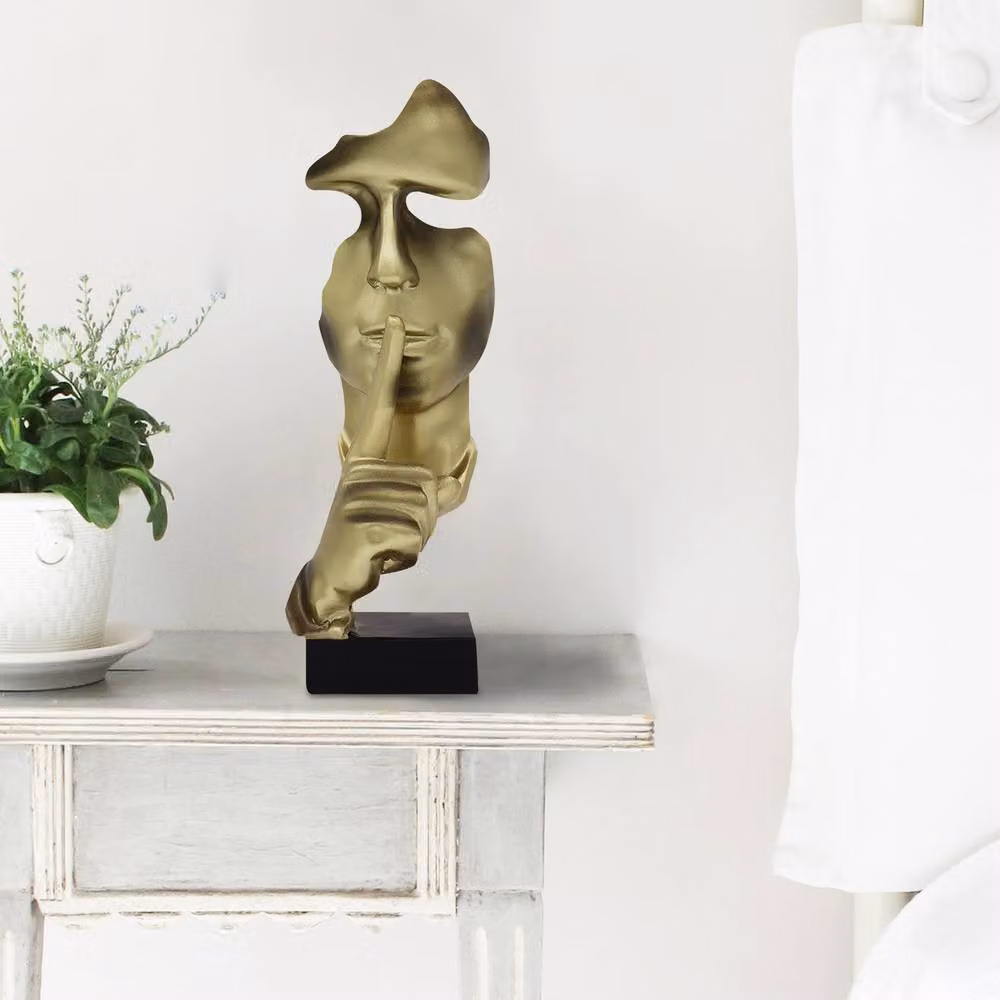 Huhote Gold Resin Thinker Abstract Art Sculpture for Home or Office Decor – 2