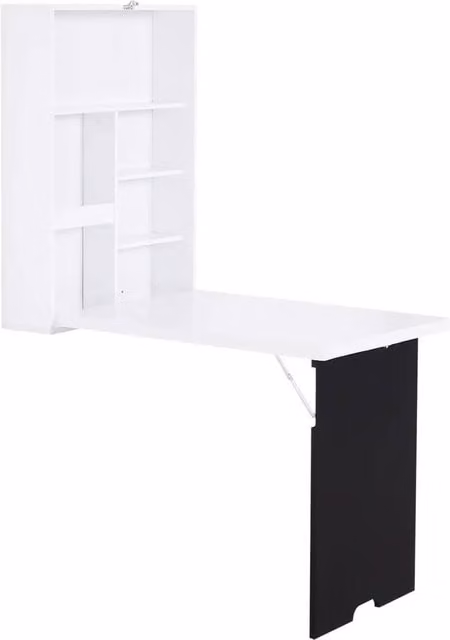 Kelvenix White Folding Wall Mounted Drop Leaf Breakfast Bar and Dining Table – 1