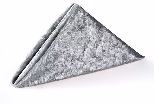 Neel Blue Diamond Silver Velvet Napkin with Hemmed Edges, W/D/H: 50.8 x 50.8 x 0.5 cm