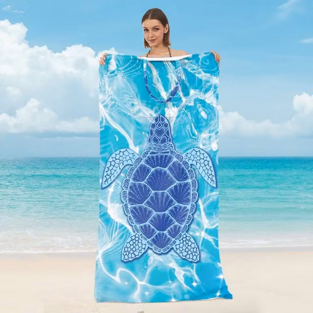 Quipulse 2-in-1 Microfibre Beach Towel and Shoulder Bag in Blue, W/D/H: 160 x 80 x 80 cm